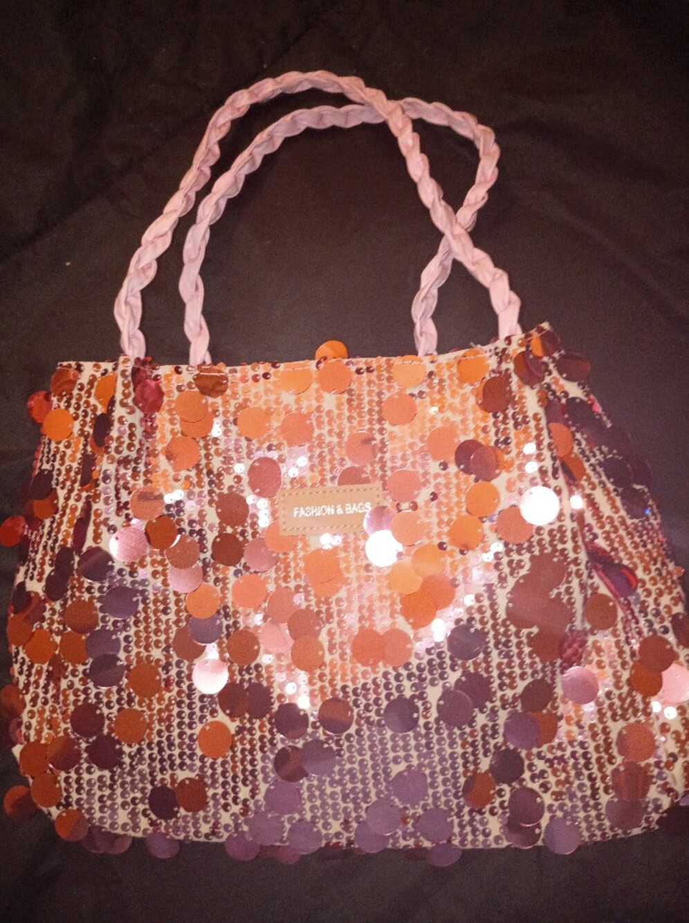 Pink Sequin Tote Bag